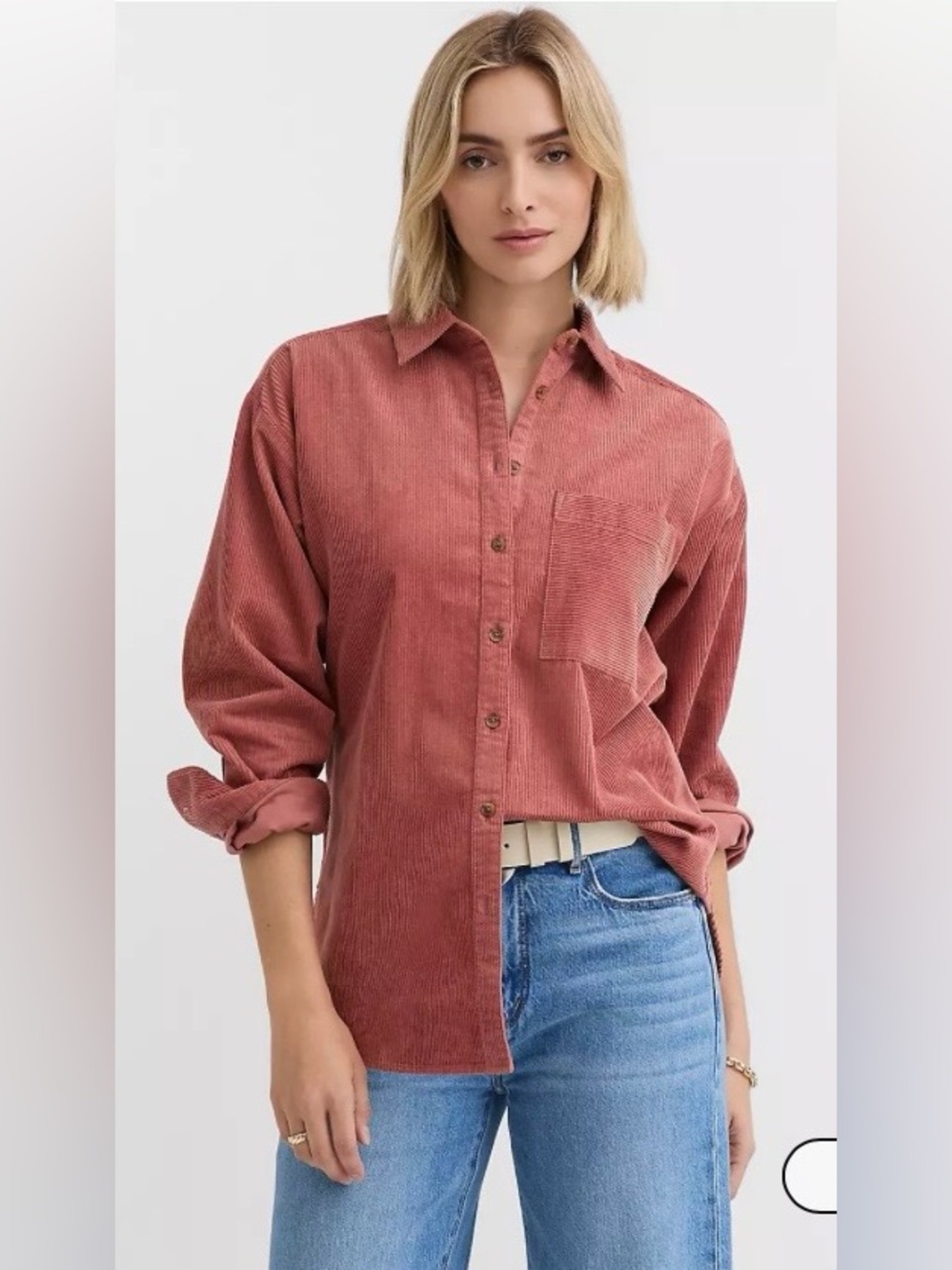 LOFT Corduroy Everyday Oversized Pocket Shirt